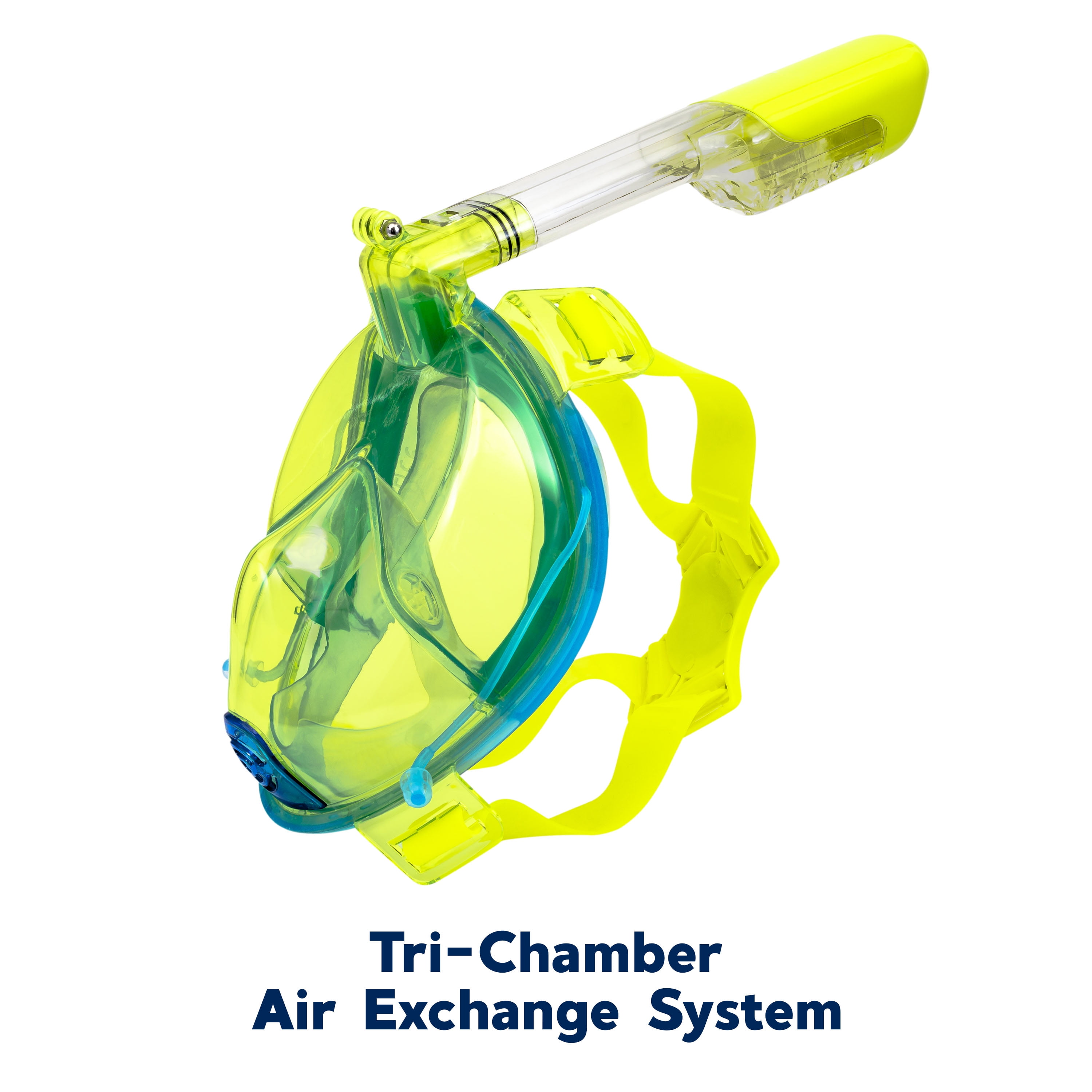 Dolfino Frontier Adult Full Face Snorkel Mask, Small/Medium, Yellow