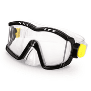 Dolfino Latex Free Adult Swim Mask, Black/Yellow, Ages 12+