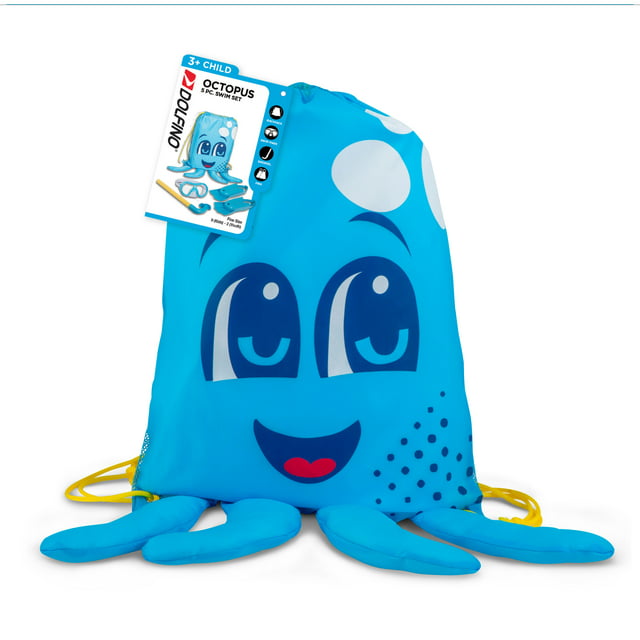 Dolfino Octopus Blue Unisex Dive Set for Children, Includes 5 Pieces, Hypoallergenic and Latex-Free