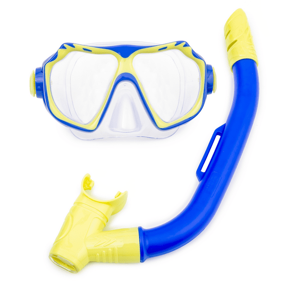 Dolfino Youth Mask and Snorkel Set for Children 6+, Blue/Yellow, Unisex