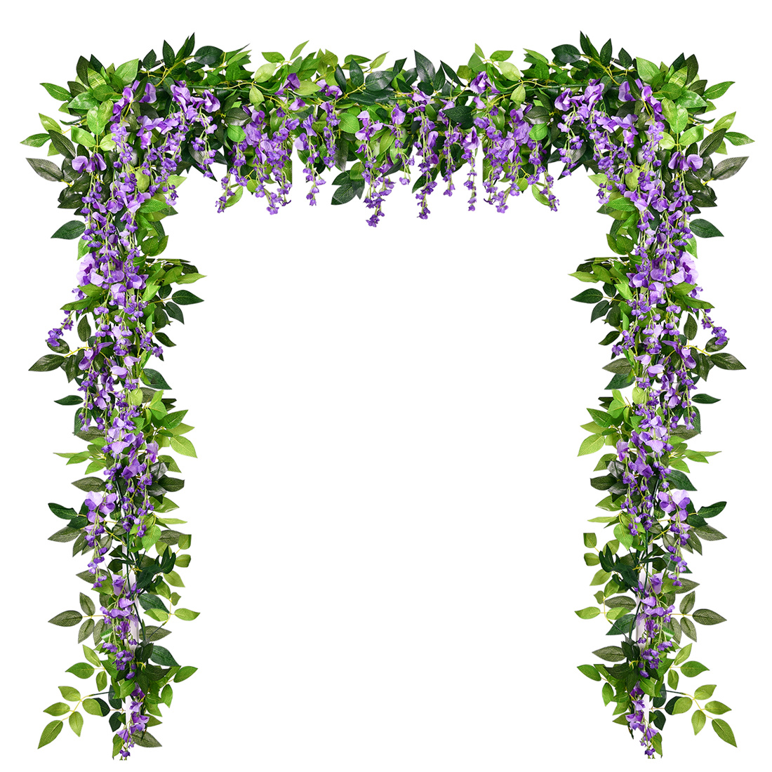 Admired by Nature Artificial Wisteria Hanging Flowers Bush, Purple