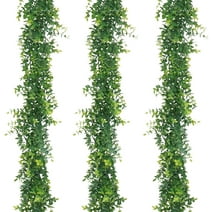 Dolicer 6Ft 3 Pack Artificial Eucalyptus Garland Artificial Greenery, Faux Eucalyptus Vines Greenery Garlands Green Garlands Fake Hanging Eucalyptus Leaves Home Decor