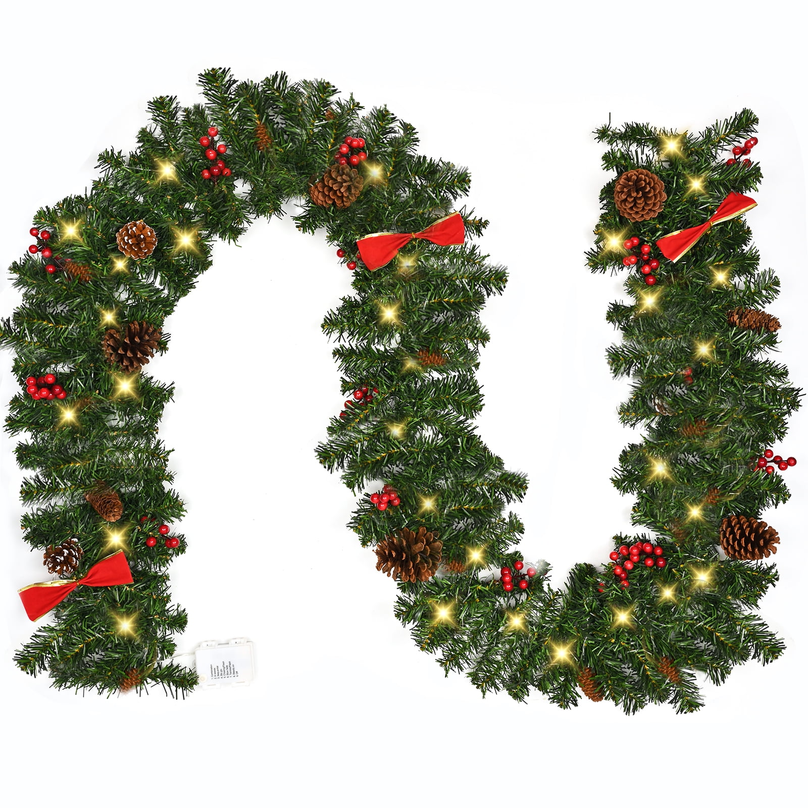 Dolicer Christmas Decoration, 8.86FT Prelit Christmas Garlands for