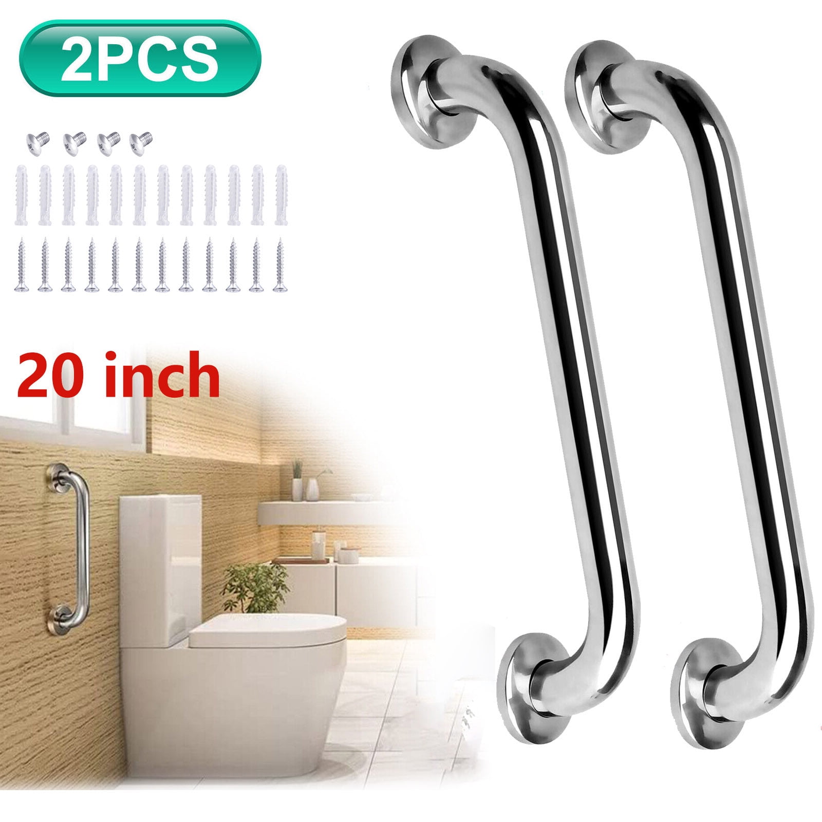 Dolift 2Pcs Stainless Steel Grab Bar Wall Mounted Bathroom Safety