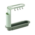 thumbnail image 1 of Dolked Sink Telescopic Rack, Expandable Storage Drain Basket Sink Storage Rack Holder with 4 Hooks, Towel Rack Under Sink Organizers, 1 of 8