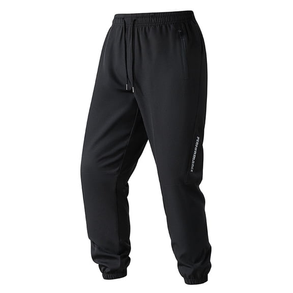 Dolkfu Athletic Men's Pants Black Jogger Breathable Sweatpants Elastic Waist Active Drawstring Winter Mens Trouser,XS