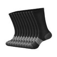 thumbnail image 1 of Dolkfu Athletic Mens Socks Size 10-13 Black 5 Pairs Cotton Crew Socks Men Breathable Cushioned Running Socks S, 1 of 3