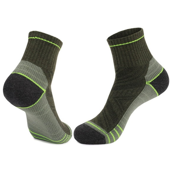 Dolkfu Athletic Mens Socks Size 10-13 Breathable Green Crew Socks Running Cushioned Mens Sport Socks