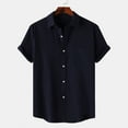 thumbnail image 1 of Dolkfu Blue T&nbsp;Shirts&nbsp;for Man Collared Short Sleeve Tops Minimalist Solid Button-Up Shirts Mens Dress&nbsp;Shirts, 1 of 5