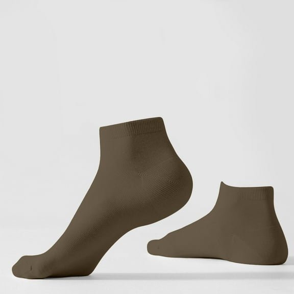Dolkfu Breathable Mens Socks Size 9-11 Beige Athletic Cotton Ankle Socks Wicking Thin Quarter Socks for Men