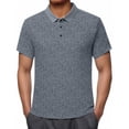 thumbnail image 1 of Dolkfu Retro Men'S Polos&nbsp;Shirts Short Sleeve Collared Gray Button Polos Outdoor Plaid Geometric Tops Gray,L, 1 of 5