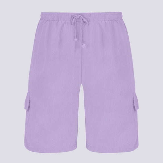 Dolkfu Cargo Mens Big and Tall Shorts Work Drawstring Shorts Running Drawstring Breathable 6 Inch Inseam Shorts Men L