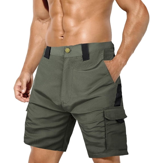 Dolkfu Cargo Shorts for Mens Work Zipper Shorts Gym Outdoors Relaxed Fit Mens 5 Inch Shorts L
