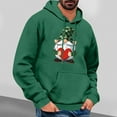 Dolkfu Christmas Mens Hoodies Trendy Green 3D Pinted Regular Fit