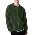 thumbnail image 1 of Dolkfu Classic Fit Sweaters for Man Green Button Down Cardigan Sweaters Men's Ribbed Lapel Collar Knitwear XXXL, 1 of 2