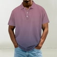 thumbnail image 1 of Dolkfu Collared Golf Shirts for Men Gray Gradient Short Sleeve Tops Fashion Patchwork Casual Polos Summer Tops, 1 of 5