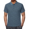 thumbnail image 1 of Dolkfu Blue True Classic&nbsp;Tees&nbsp;Men Retro Button Short Sleeve Collared Polos Geometric Outdoor Plaid Tops Blue,M, 1 of 5