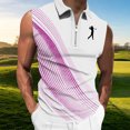 thumbnail image 1 of Dolkfu Collared True Classic&nbsp;Tees&nbsp;Men Golf Sleeveless Mesh Purple Tops Quarter Zip Patchwork Modern Leisure Fashion Turndown Collar Tank Top Purple,M, 1 of 5