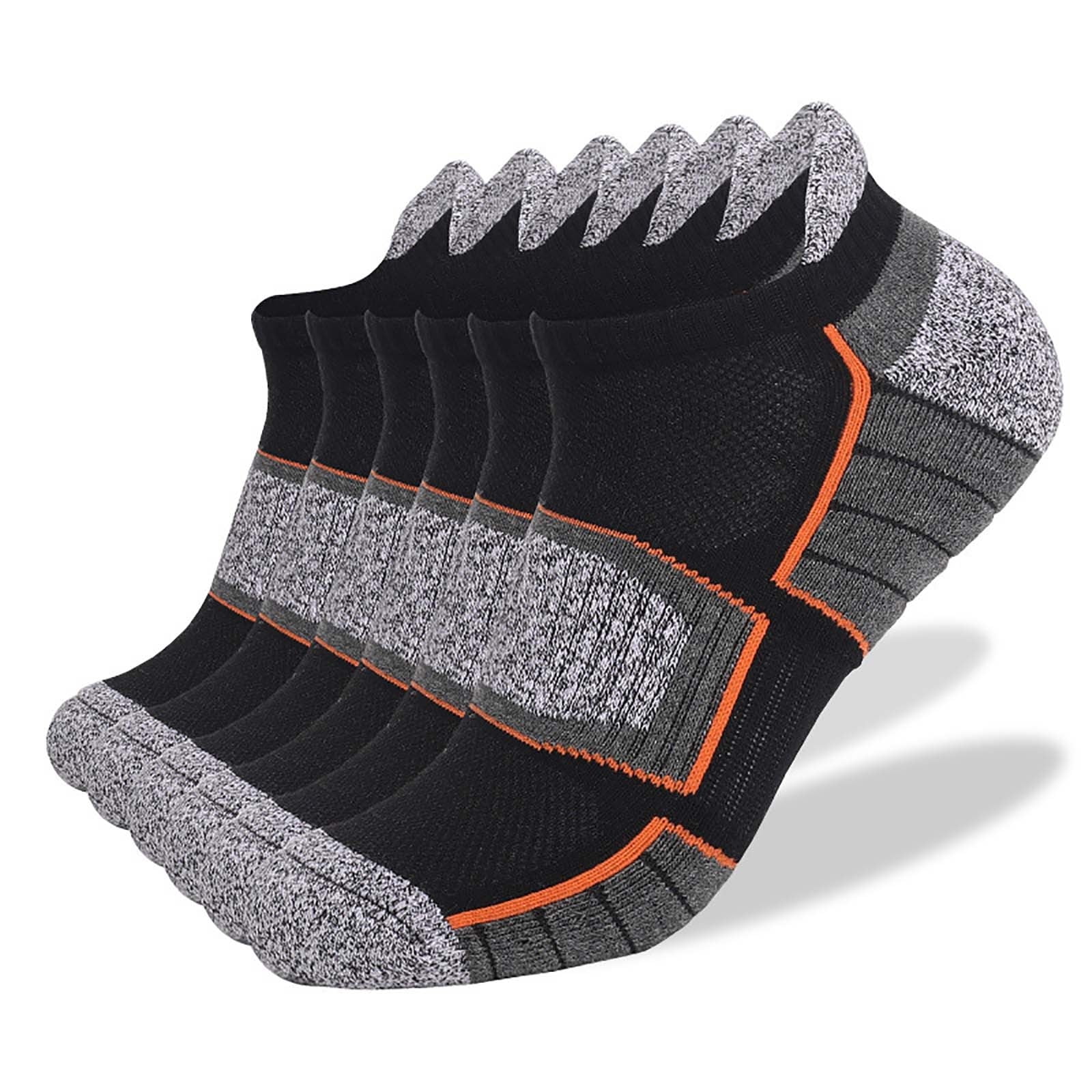 Dolkfu Cotton Socks Mens 6 Pairs Black Athletic Ankle Socks with Cushion Wicking Sport Socks Men S
