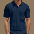 thumbnail image 1 of Dolkfu Crew Neck Graphic&nbsp;Tees&nbsp;Men Blue Short Sleeve Striped Tops Minimalist Striped Polos Summer Tops, 1 of 5