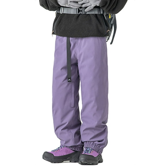 Dolkfu Drawstring Pants Men Purple Cargo Workwear Pants Solid Outdoors Adjustable Hiking Pants Trendy Mens Trouser 2XL