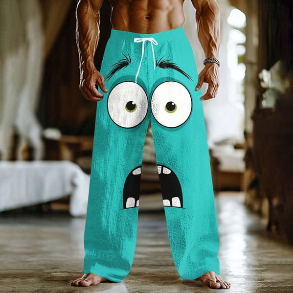 Dolkfu Drawstring Pants for Men Athletic Sweatpants Graphic Funny Holiday Mens Trousers M
