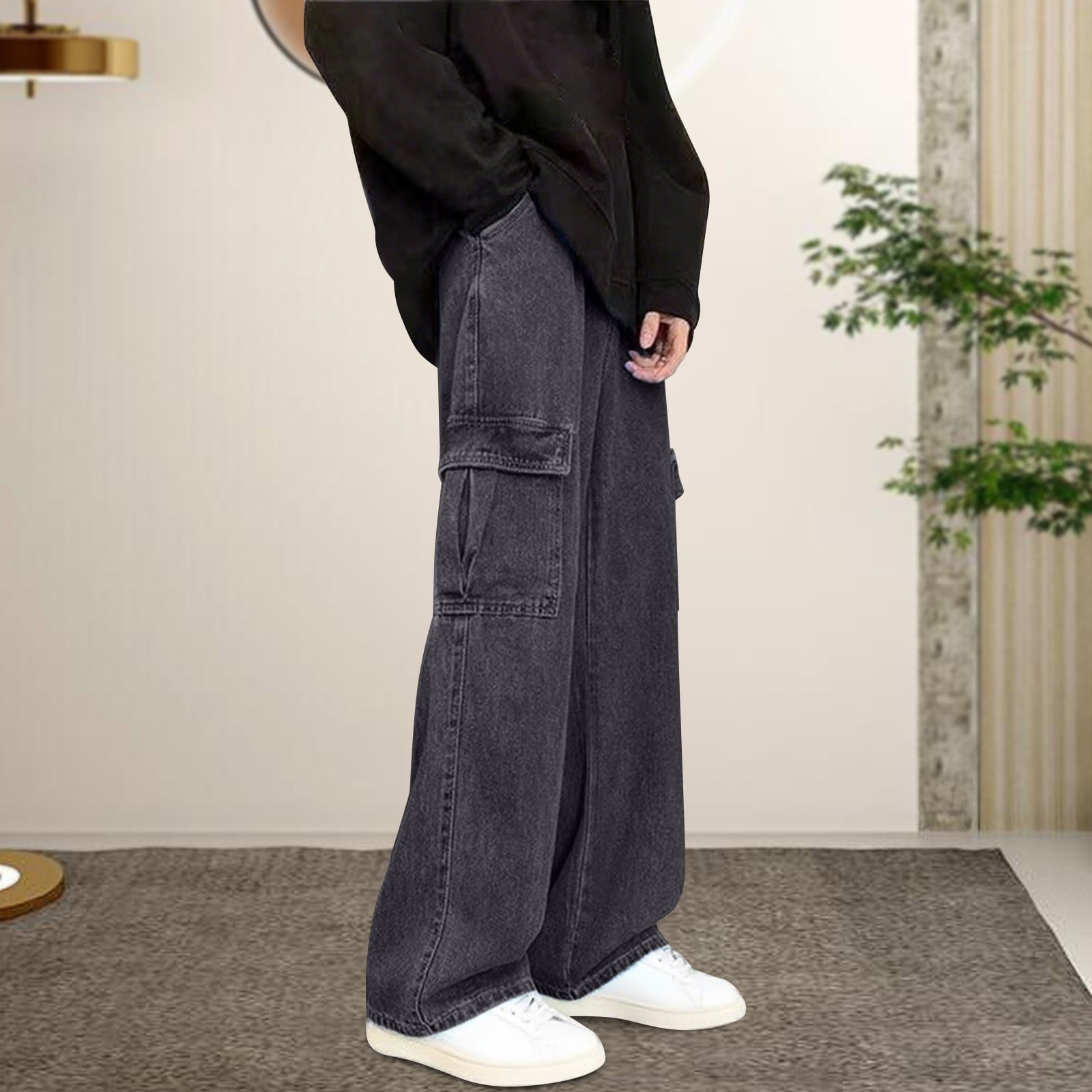 Men's Drawstring Contrast Pants Plus Size main image 0