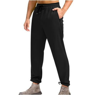 Dolkfu Elastic Waist Mens Plus Size Pants Drawstring Solid Running Straight Leg Sweatpants Trendy Men Pants 2024 L