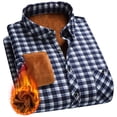 thumbnail image 1 of Dolkfu Fleece Lined Shirt for Men Button Down Gingham Shirts Plaid Long Sleeve Button up Shirt Big and Tall Shirts 2XL, 1 of 6