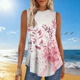 thumbnail image 1 of Dolkfu Going Out Tops for Women Floral Sleeveless Flowy Tank Tops Loose Fit Holiday Womens Tee Shirts L, 1 of 6
