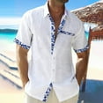 thumbnail image 1 of Dolkfu Golf Shirts for Men White Collared Boho Short Sleeve Tops Paisley Retro Button-Up Shirts Summer Tops, 1 of 5