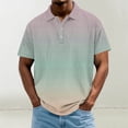 thumbnail image 1 of Dolkfu Gradient Graphic&nbsp;Tees&nbsp;Men Black Short Sleeve Collared Tops Fashion Casual Patchwork Polos Dress&nbsp;Shirts&nbsp;for Men, 1 of 5