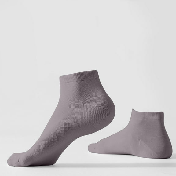 Dolkfu Gray Men Socks Size 9-11 Cotton Athletic Breathable Ankle Socks Mens Wicking Thin Quarter Socks