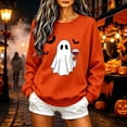 thumbnail image 1 of Alllist Halloween Fall Winter Tops for Women 2026 Crew Neck Long Sleeve Orange Sweatshirt Relaxed Fit Ghost Bat Refined Tops Orange,Xl, 1 of 4