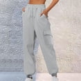 thumbnail image 1 of Dolkfu High Waisted Plus Size Pants Women Athletic Solid Gray Sweatpants Drawstring Fitness Joggers Fun Pants Women S, 1 of 5