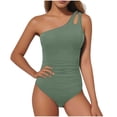 thumbnail image 1 of Dolkfu High Waisted Swimming Suits for Women Onepiece Tummy Control Swim Sets One Shoulder Coverage Bathing Suits for Women S, 1 of 5