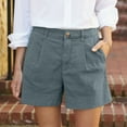 thumbnail image 1 of Dolkfu Ladies Shorts Pleated Business High Waist Dress Shorts formal Zipper Blue Shorts for Women S, 1 of 8