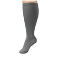 thumbnail image 1 of Dolkfu Men Socks Knee-High Open Toe Gray Compression Socks Men's High Support Nylon Nursing Socks 3XL, 1 of 2