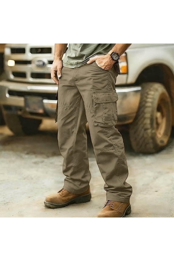 Men Winter Pants Drawstring Wide Leg Brown Sweatpants Streetwear Straight Leg Parachute Pants Men Trousers 2XL