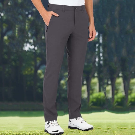 Dolkfu Men's Pants Slim Fit Business Dress Pants Stretch Golf Trouser Mens S