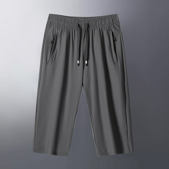 Dolkfu Men's Shorts Casual Drawstring Athletic Bermuda Shorts Elastic Waist Quick Dry 4 Inch Inseam Shorts Men L