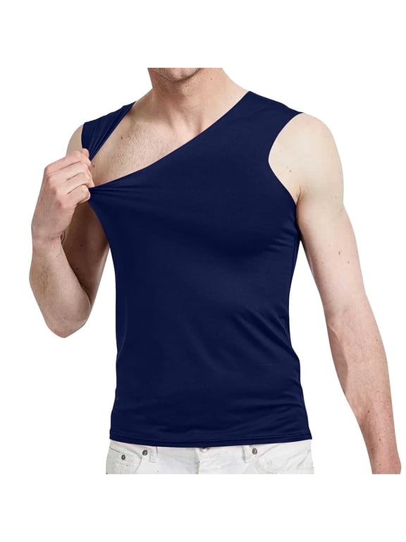 Men's T-Shirts & Tanks Tech V Neck Solid Fitted Tech Tank Tops Tops for Men L