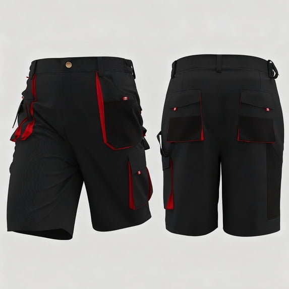 Dolkfu Men's and Big Men's Shorts Cargo Work Zipper Shorts Color Block Construction Mens 5 Inch Shorts 2X