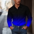 thumbnail image 1 of Dolkfu Mens Fall Shirts Button Down Long Sleeve Workwear Gradient Print Lightweight Cargo Shirt 2025 Mens Tops XL, 1 of 5