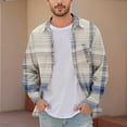 thumbnail image 1 of Dolkfu Mens Long Sleeve Shirts Casual Plaid Loose Fit Button up Shirt Twill Gingham Shirts Shirts under 5 Dollars L, 1 of 5