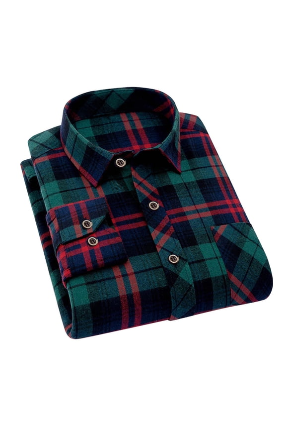 Mens Shirt Slim Fit Flannel Business Shirt Long Sleeve Button up Dress Shirt Winter Mens Shirts XL