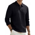 thumbnail image 1 of Dolkfu Mens Shirts Casual Long Sleeve Linen Polos Button Collared Regular Fit Mens Tees XL, 1 of 9