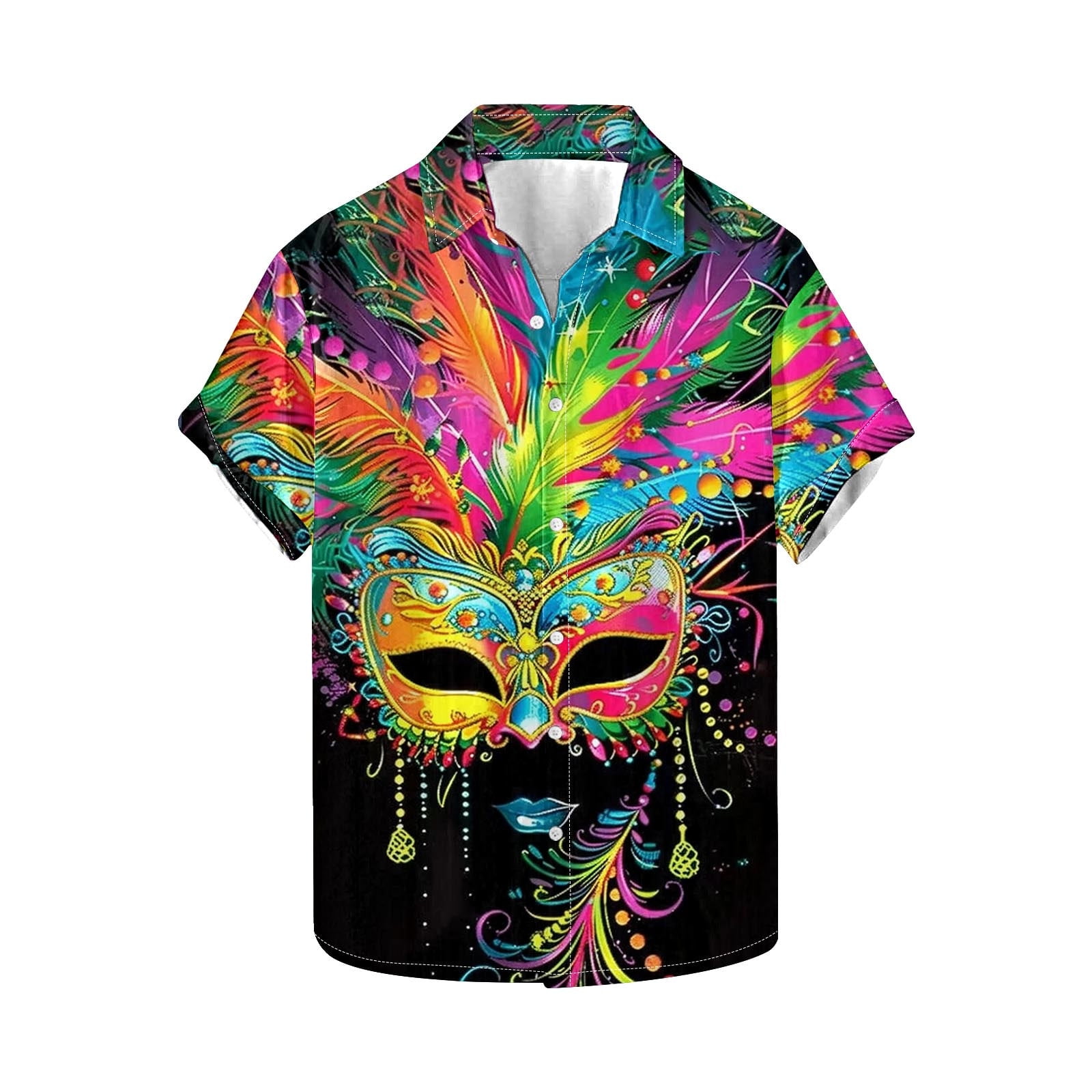 mens mardi gras button up shirt