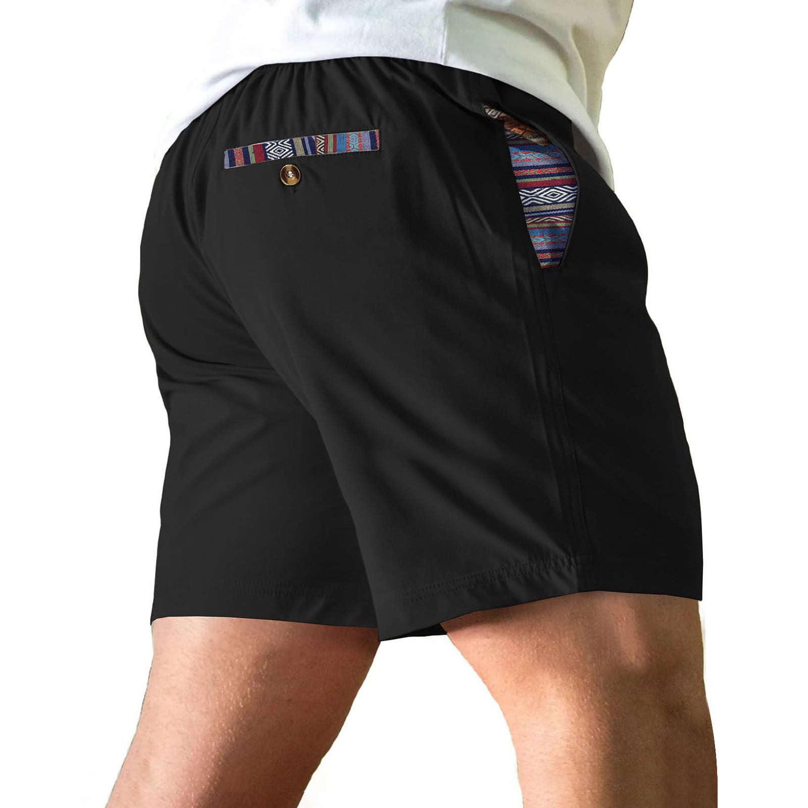 Dolkfu Mens Short Expandable Waist Gym Plaid Shorts Cargo Shorts for