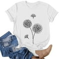 thumbnail image 1 of Dolkfu Outdoor Summer Tops for Women 2026 Crew Neck Short Sleeve White Pull-on T-Shirts Minimalist Printed Flowers Tops White,Xxl, 1 of 4